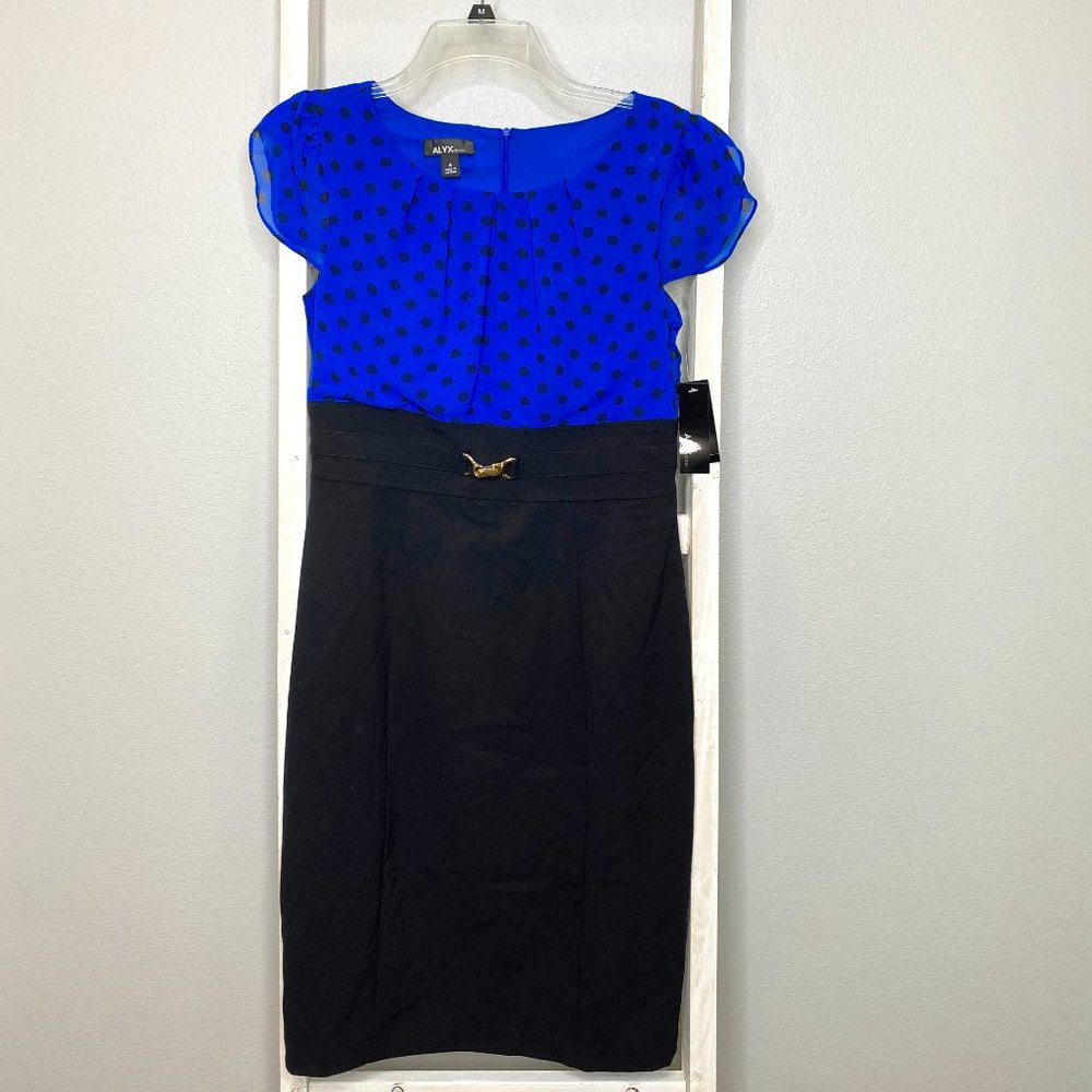 ALYX Formal Dress Blue Polka Dots NWT
